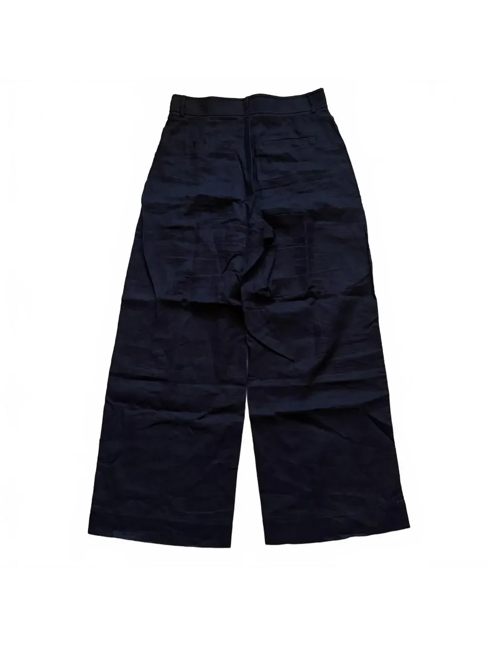 Everlane Linen Way-High Wide-Leg Drape Pants Trousers Black Women's Size 10